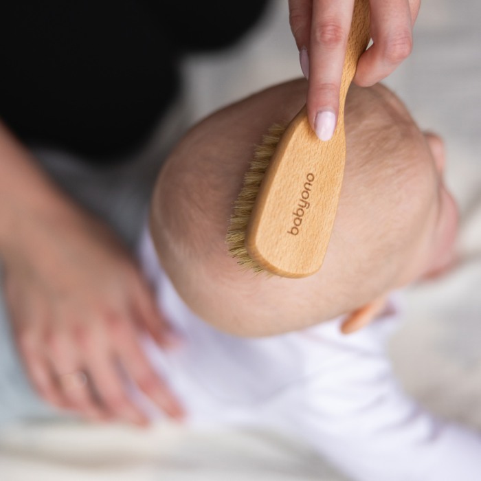 Perie bebe din lemn cu peri naturali babyono 1655 [8]