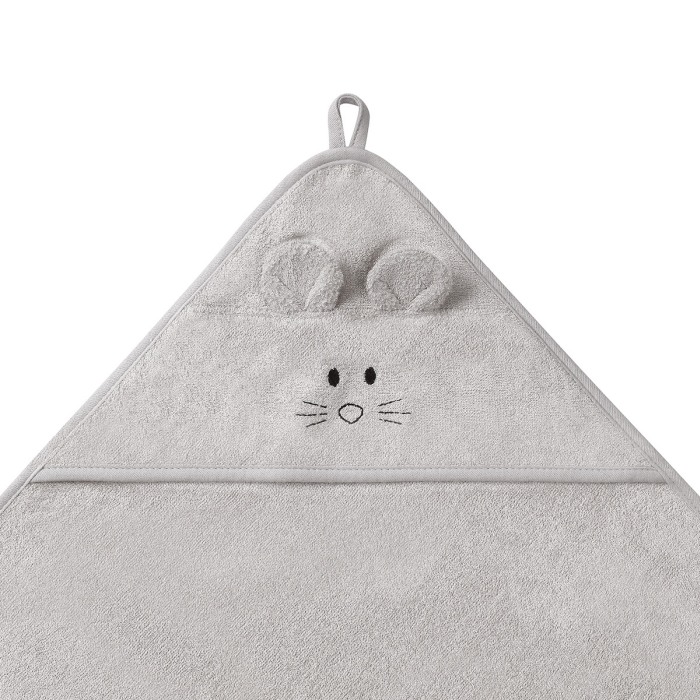 Prosop baie bambus cu gluga 100 x 100 cm Babyono gri 1553/03 [2]