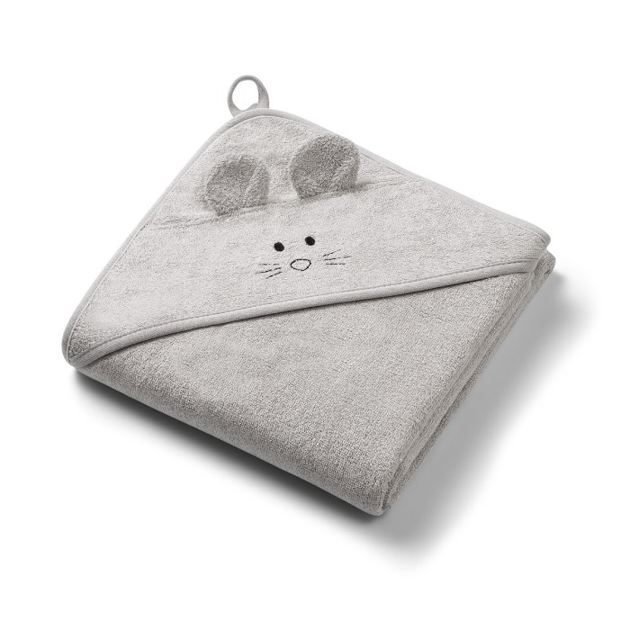 Prosop baie bambus cu gluga 100 x 100 cm Babyono gri 1553/03 [1]