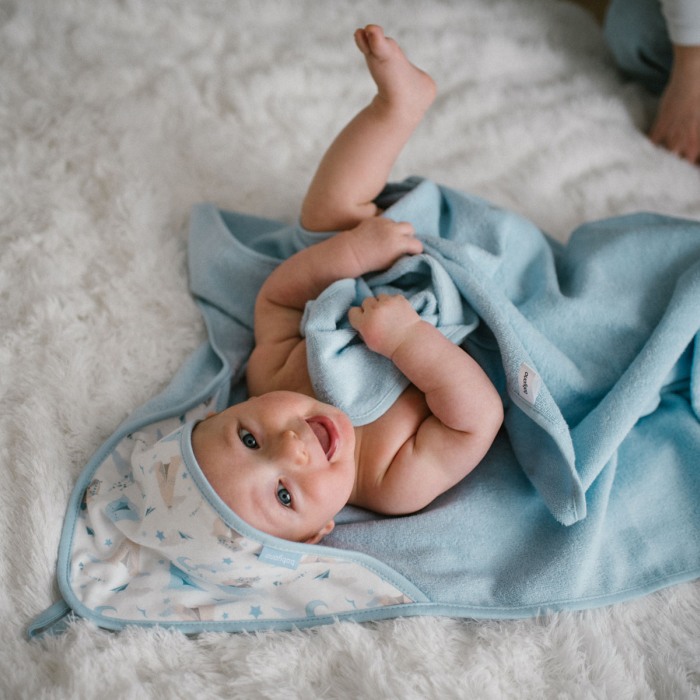 Prosop baie cu gluga bumbac soft 100 x 100 cm Babyono Albastru 1552/02 [8]