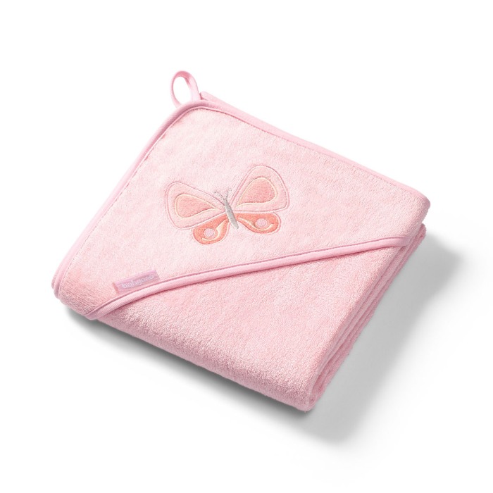 Prosop Bebe din Fibră de Bambus cu Glugă Babyono  100x100 cm  ROZ 346/04 | Prosop Baita Nou-Născut și Copii [1]