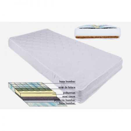 Saltea patut: Hrisca - Cocos grosime 120x60x9.5 cm, husa alba detasabila, SA042 [4]