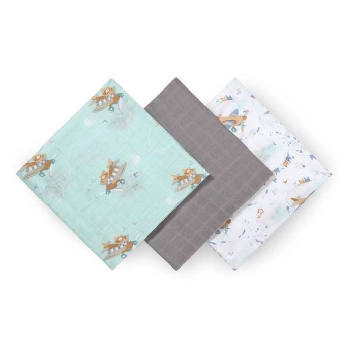 Scutece muselina natural, set 3 bucati, 70%bambus si 30%bumbac, 70x70 cm, Babyono, 397/10 [3]