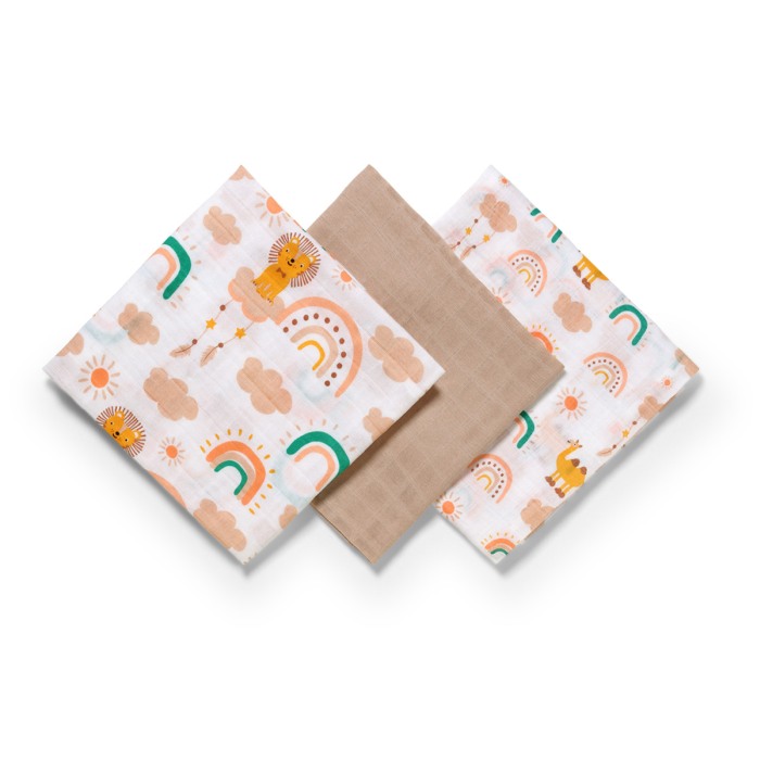 Scutece muselina super soft, set 3 bucati, 100% bumbac, 70x70 cm, Babyono, 348/08 [10]