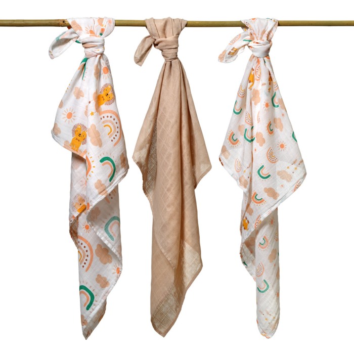 Scutece muselina super soft, set 3 bucati, 100% bumbac, 70x70 cm, Babyono, 348/08 [8]