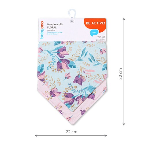 Set 2 bucati barbita, esarfa bumbac Babyono 2 in 1 Floral 879/16 [9]