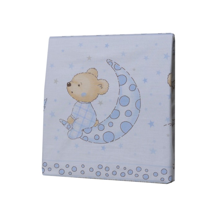 Set 2 cearceafuri din bumbac pentru saltea 120x60 cm, Bear Dreams Alb, Beberoyal, CF-002-107 [2]