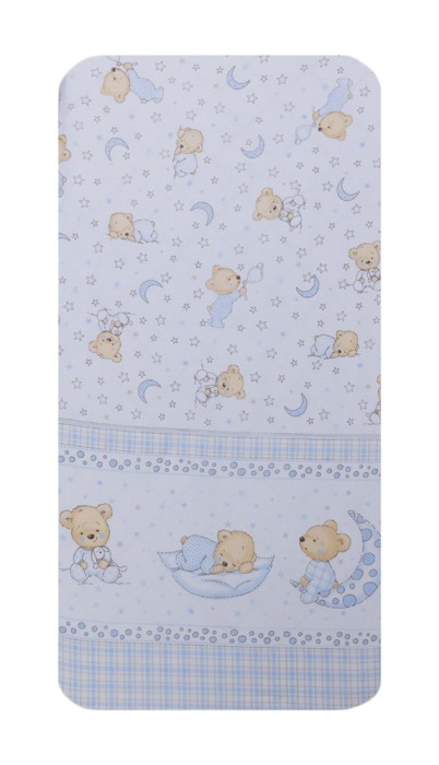 Set 2 cearceafuri din bumbac pentru saltea 120x60 cm, Bear Dreams Alb, Beberoyal, CF-002-107 [1]
