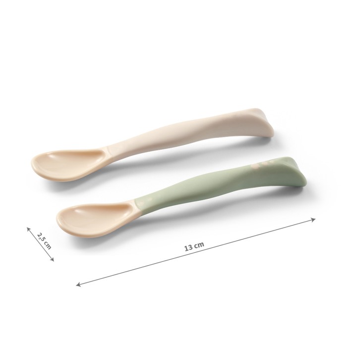Set 2 lingurite flexibile Babyono bej si verde 1066/07 [4]