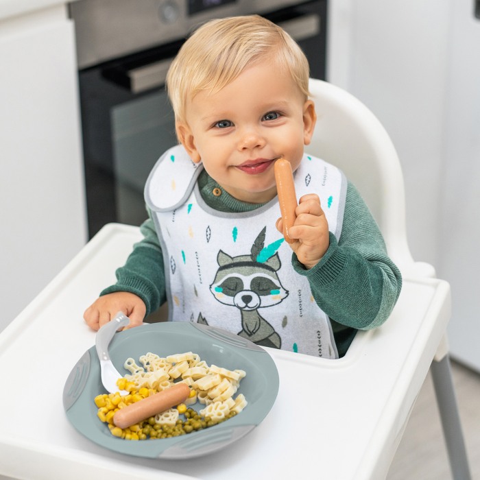 Set 2 lingurite flexibile Babyono verde si mov 1066/03 [2]