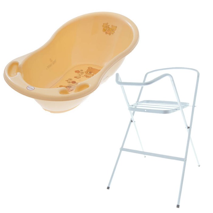 Set cadita 102 cm Bear Crem + Suport metalic cadita [1]