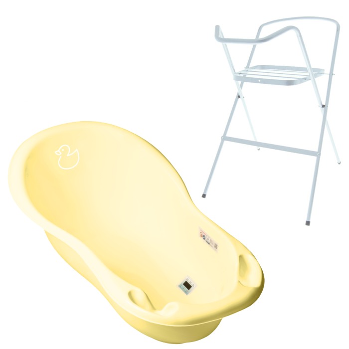 Set cadita 102 cm Duck Galben+ Suport metalic cadita [1]