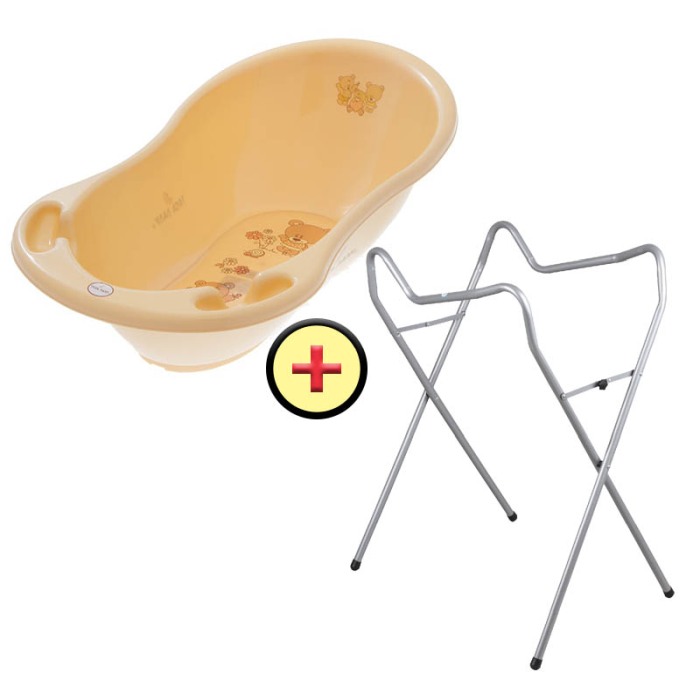 Set cadita 102 cm + Suport universal metalic MS crem [2]