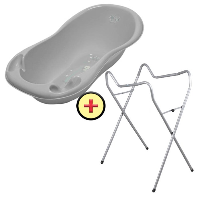 Set cadita 102 cm + Suport universal metalic SO gri [2]