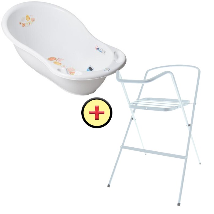 Set cadita 86 cm Folk Alb + Suport metalic cadita [2]