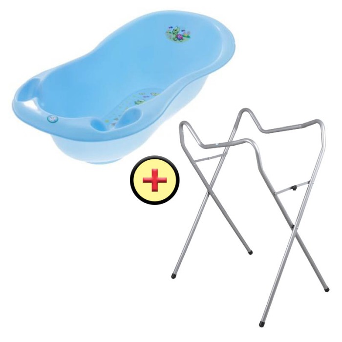 Set cadita 86 cm + Suport universal metalic ZT albastru [2]