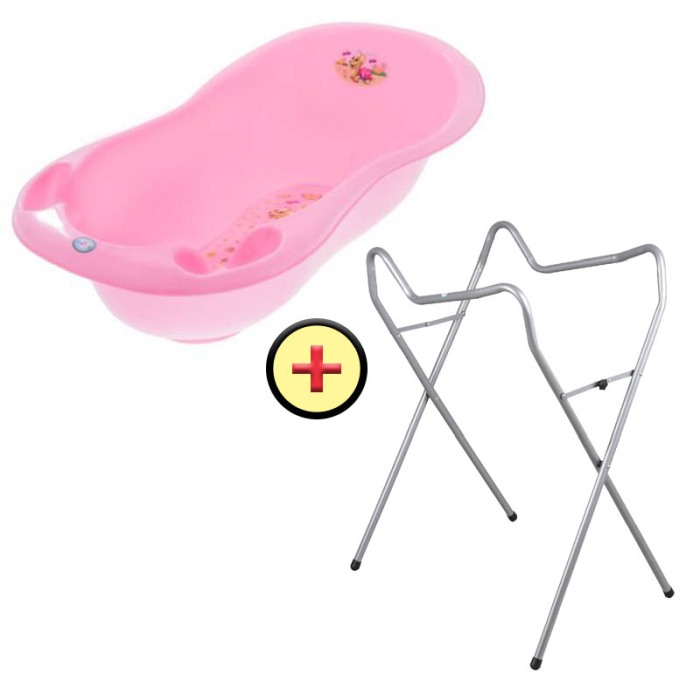Set cadita 86 cm + Suport universal metalic ZT roz [2]