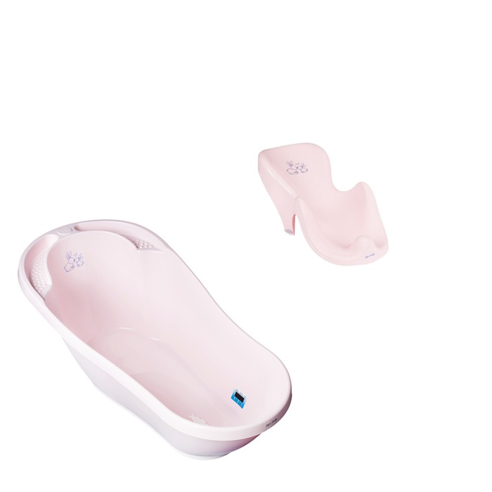 Set cadita 92 cm iepuras roz si suport anatomic copii, bebelusi KR-011 [1]