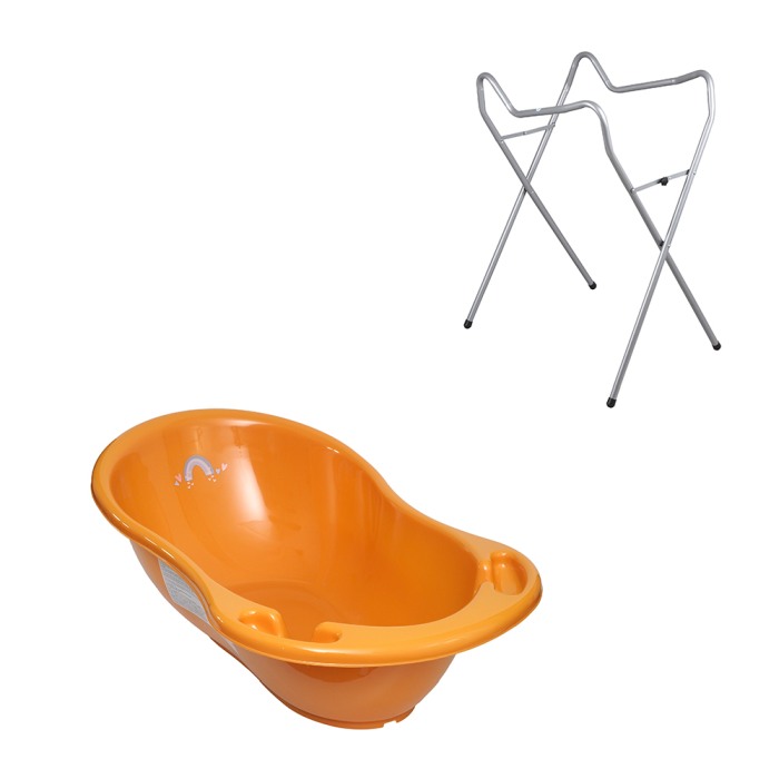 Set cadita baie Meteo Portocaliu 102 cm + Suport universal metalic ME [1]