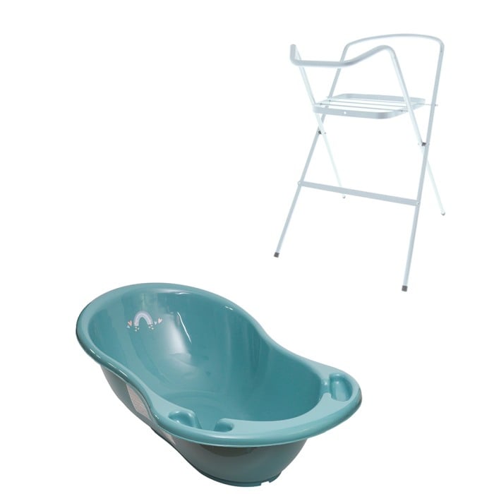 Set cadita baie Meteo Turcoaz 102 cm  + Suport metalic cadita [1]