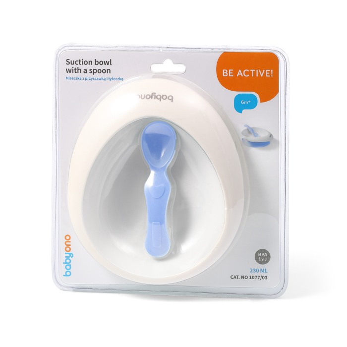 Set castron si lingurita cu ventuza copii albastru Babyono 1077/04 [4]