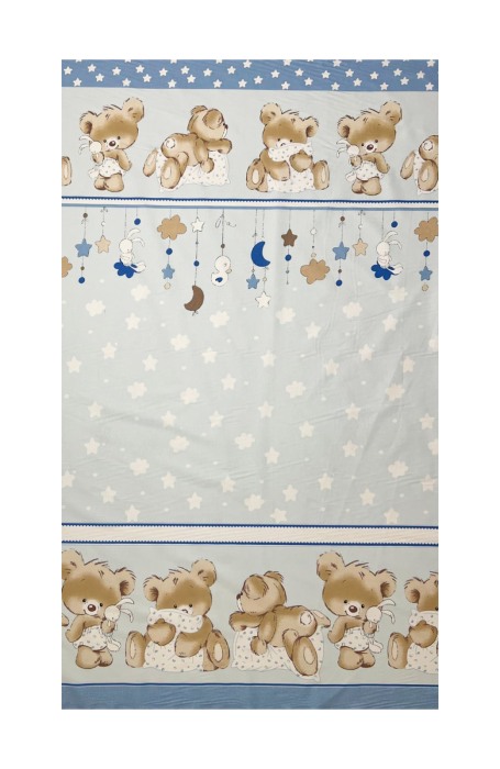 Set lenjerie bumbac cu baldachin 6 piese pentru saltea de 120 x 60 cm, Bears&Rabbit Albastru, Beberoyal LJ-006-113 [1]