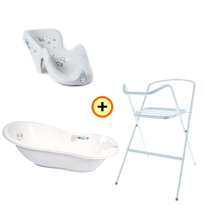 Set pachet cadita alb Bufnita 102 cm + suport anatomic si suport metalic [2]