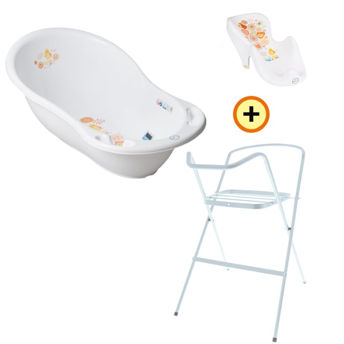 Set pachet cadita alb FL 102 cm + suport anatomic si suport metalic [2]