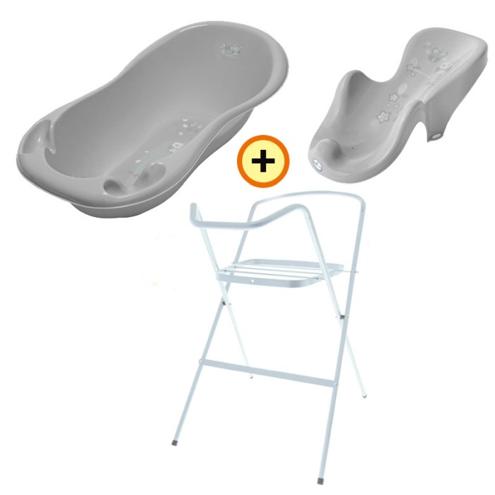 Set pachet cadita gri Bufnita 102 cm + suport anatomic si suport metalic [2]