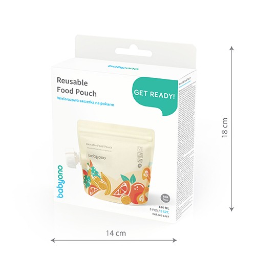 Set pungi alimentare reutilizabile 150ml 5buc Babyono 1467 [12]