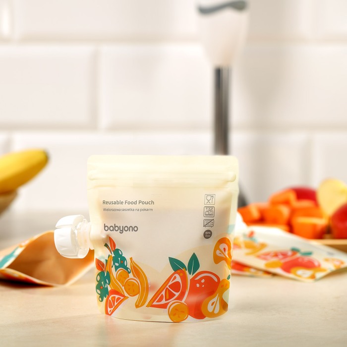 Set pungi alimentare reutilizabile 150ml 5buc Babyono 1467 [10]
