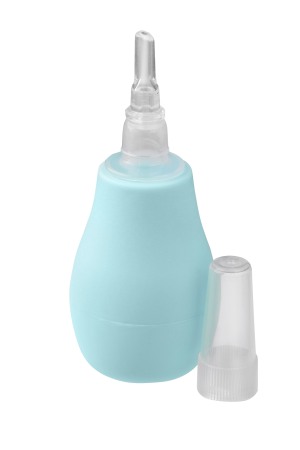 Aparate aerosoli, aspiratoare nazale si accesorii - Aspirator nazal de silicon pentru bebelusi Babyono albastru 043/01