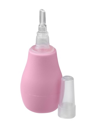 Aparate aerosoli, aspiratoare nazale si accesorii - Aspirator nazal de silicon pentru bebelusi Babyono roz 043/03