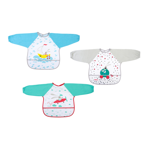 Cani, pahare si accesorii bebe - Barbita impermeabila cu buzunar si maneci lungi pentru copii peste 24 luni Bebelusul Aventurier Babyono 837