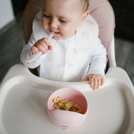 Bol din silicon cu ventuza pentru copii Babyono roz 1481/02 [8]