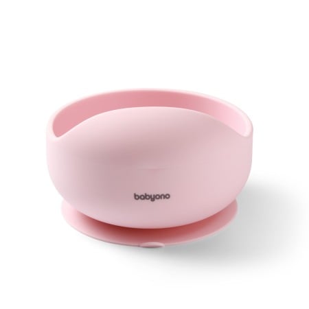 Bol din silicon cu ventuza pentru copii Babyono roz 1481/02 [1]