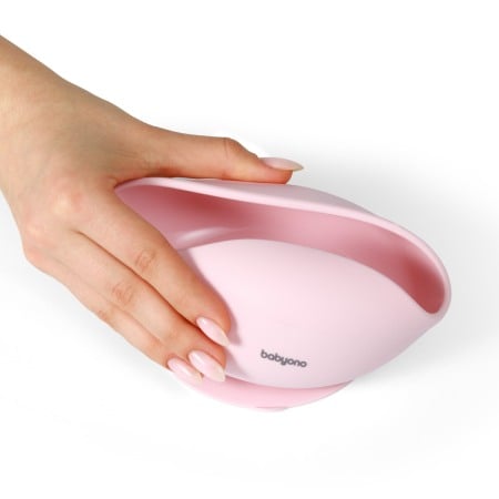 Bol din silicon cu ventuza pentru copii Babyono roz 1481/02 [4]