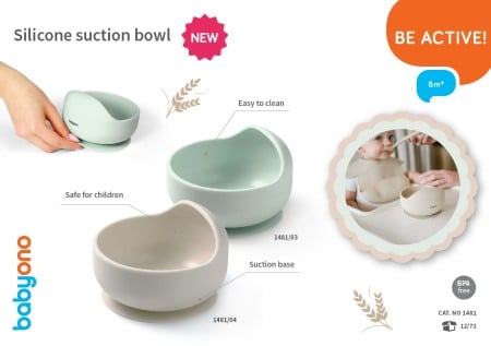 Bol din silicon cu ventuza pentru copii Babyono verde 1481/03 [6]
