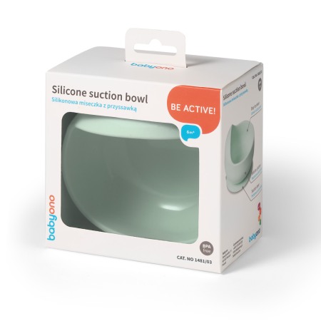 Bol din silicon cu ventuza pentru copii Babyono verde 1481/03 [1]