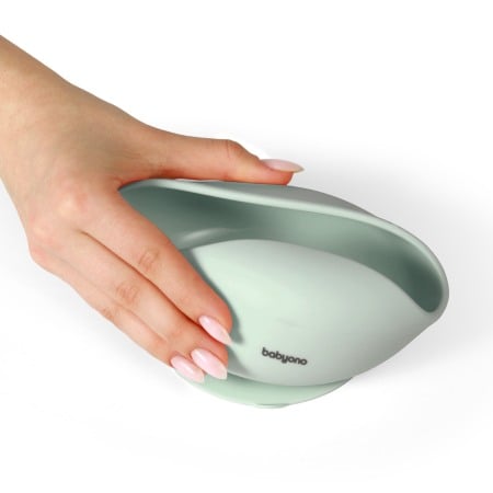 Bol din silicon cu ventuza pentru copii Babyono verde 1481/03 [4]