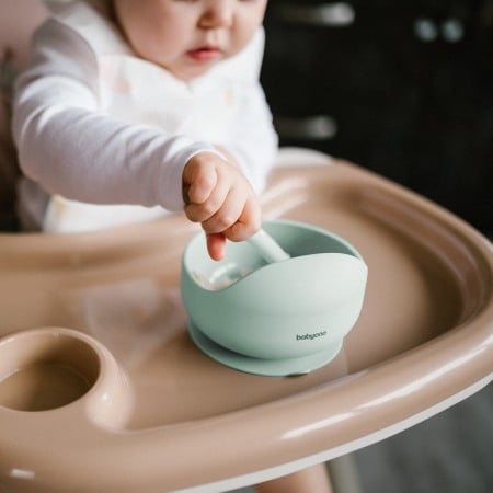 Bol din silicon cu ventuza pentru copii Babyono verde 1481/03 [2]