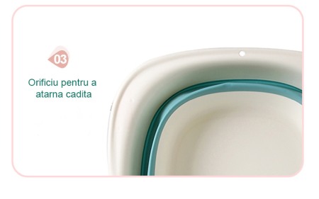 Cadita pliabila pentru bebelusi Beberoyal, cu termometru digital si dop de scurgere, Turcoaz, 81cm CD-005-005 [1]
