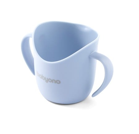 Cani, pahare si accesorii bebe - Cana antrenament ergonomica Babyono albastru 1463/08