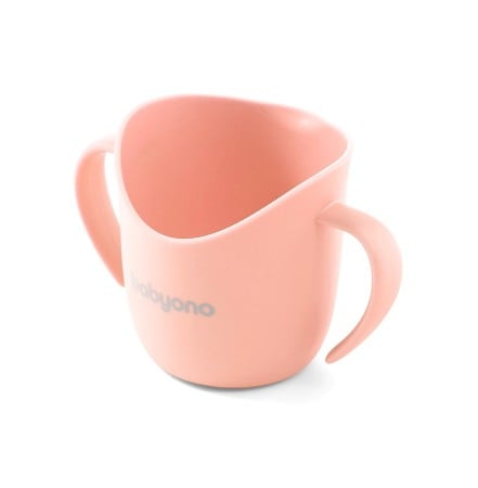 Cani, pahare si accesorii bebe - Cana antrenament ergonomica Babyono roz pal 1463/07