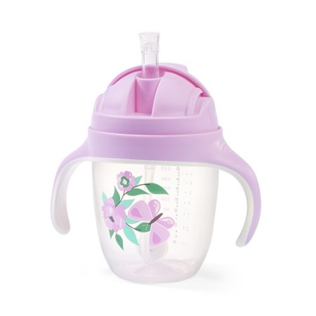 Cani, pahare si accesorii bebe - Cana copii mov cu pai Babyono 1464/05