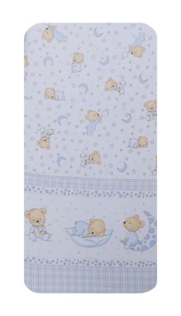 Lenjerii si huse patut - Cearceaf din bumbac pentru saltea 120x60 cm, Bear Dreams Alb, Beberoyal, CF-001-107