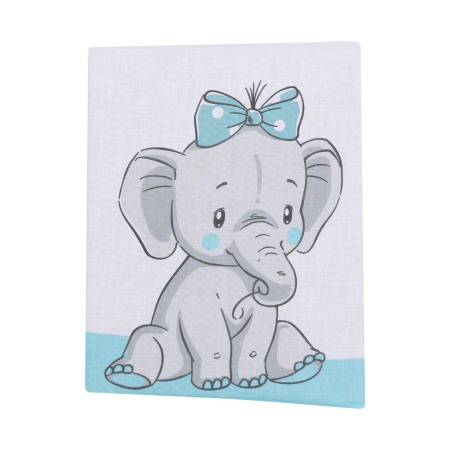 Cearceaf din bumbac pentru saltea 120x60 cm, Elefant&Birds Blue, Beberoyal, CF-001-103 [1]