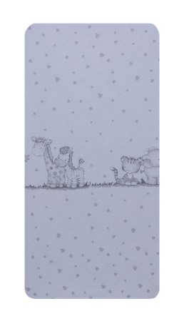 Lenjerii si huse patut - Cearceaf din bumbac pentru saltea 120x60 cm, Safari Friends alb, Beberoyal, CF-001-105