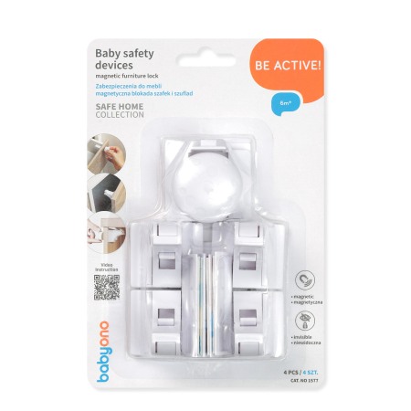 Dispozitive de siguranță pentru bebeluși. Încuietoare magnetică pentru mobilă, 4 buc. Babyono 1577 [2]