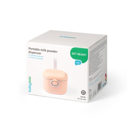 Biberoane, tetine, accesorii - Dozator portabil pentru lapte praf si hrana Babyono roz 1544